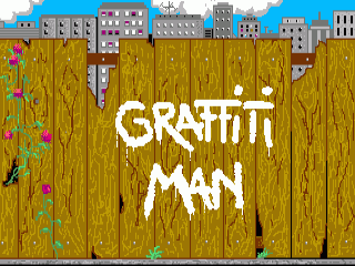 Graffiti Man title screen for Amiga
